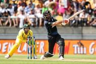 WELLINGTON, NEW ZEALAND - FEBRUARY 06: Grant Elliott of New Zealand bats during game two of the one day international series between New Zealand and Australia at Westpac Stadium on February 6, 2016 in Wellington, New Zealand. (Photo by Martin Hunter/Getty Images)