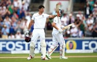 MANCHESTER, ENGLAND - JULY 22: Alastair Cook of England celebrates his century during day one of the 2nd Investec Test match between England and Pakistan at Old Trafford on July 22, 2016 in Manchester, England. (Photo by Jan Kruger/Getty Images)