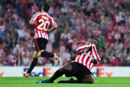 BILBAO, SPAIN - SEPTEMBER 29: Inaki Williams of Athletic Club reacts after missing a chance to score during the UEFA Europa League Group F match between Athletic Club and SK Rapid Wien at San Mames stadium on September 29, 2016 in Bilbao, Spain. (Photo by David Ramos/Getty Images)
