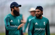CHITTAGONG, BANGLADESH - OCTOBER 11: Moeen Ali of England speaks with Adil Rashid during a nets session at Zohur Ahmed Chowdhury Stadium on October 11, 2016 in Chittagong, Bangladesh. (Photo by Gareth Copley/Getty Images,)