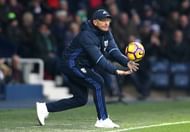 WEST BROMWICH, ENGLAND - JANUARY 21: Tony Pulis, Manager of West Bromwich Albion catches the ball on the sidelines during the Premier League match between West Bromwich Albion and Sunderland at The Hawthorns on January 21, 2017 in West Bromwich, England. (Photo by Mark Thompson/Getty Images)