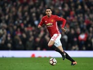 MANCHESTER, ENGLAND - JANUARY 29: Chris Smalling of Manchester United in action during the Emirates FA Cup Fourth Round match between Manchester United and Wigan Athletic at Old Trafford on January 29, 2017 in Manchester, England. (Photo by Laurence Griffiths/Getty Images)