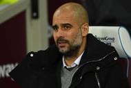 STRATFORD, ENGLAND - FEBRUARY 01: Josep Guardiola, Manager of Manchester City looks on during the Premier League match between West Ham United and Manchester City at London Stadium on February 1, 2017 in Stratford, England. (Photo by Mike Hewitt/Getty Images)