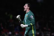 MANCHESTER, ENGLAND - FEBRUARY 01: Eldin Jakupovic of Hull City celebrates after the Premier League match between Manchester United and Hull City at Old Trafford on February 1, 2017 in Manchester, England. (Photo by Julian Finney/Getty Images)