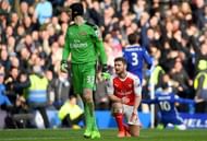 LONDON, ENGLAND - FEBRUARY 04: Petr Cech and Shkodran Mustafi of Arsenal react after conceding a second goal scored by Eden Hazard of Chelsea during the Premier League match between Chelsea and Arsenal at Stamford Bridge on February 4, 2017 in London, England. (Photo by Mike Hewitt/Getty Images)