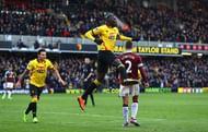 WATFORD, ENGLAND - FEBRUARY 04: M'Baye Niang of Watford celebrates scoring his sides second goal during the Premier League match between Watford and Burnley at Vicarage Road on February 4, 2017 in Watford, England. (Photo by Matthew Lewis/Getty Images)
