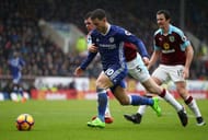 BURNLEY, ENGLAND - FEBRUARY 12: Eden Hazard of Chelsea moves away from Michael Keane of Burnley during the Premier League match between Burnley and Chelsea at Turf Moor on February 12, 2017 in Burnley, England. (Photo by Clive Brunskill/Getty Images)