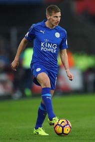 SWANSEA, WALES - FEBRUARY 12: Marc Albrighton of Leicester City during the Premier League match between Swansea City and Leicester City at Liberty Stadium on February 12, 2017 in Swansea, Wales. (Photo by Michael Steele/Getty Images)