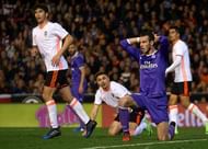 VALENCIA, SPAIN - FEBRUARY 22: Gareth Bale of Real Madrid reacts during the La Liga match between Valencia CF and Real Madrid at Mestalla Stadium on February 22, 2017 in Valencia, Spain. (Photo by Manuel Queimadelos Alonso/Getty Images)