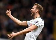 LONDON, ENGLAND - FEBRUARY 26: Harry Kane of Tottenham Hotspur celebrates as he scores his teams third goal and completes his hattrick during the Premier League match between Tottenham Hotspur and Stoke City at White Hart Lane on February 26, 2017 in London, England. (Photo by Michael Regan/Getty Images)