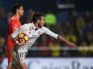 VILLARREAL, SPAIN - FEBRUARY 26: Gareth Bale of Real Madrid reacts after scoring the first goal during the La Liga match between Villarreal CF and Real Madrid at Estadio de la Ceramica on February 26, 2017 in Villarreal, Spain. (Photo by Fotopress/Getty Images)