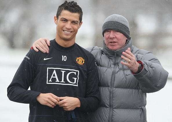 Ronaldo with his father-figure Sir Alex