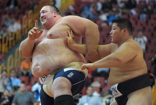 In a sumo fight