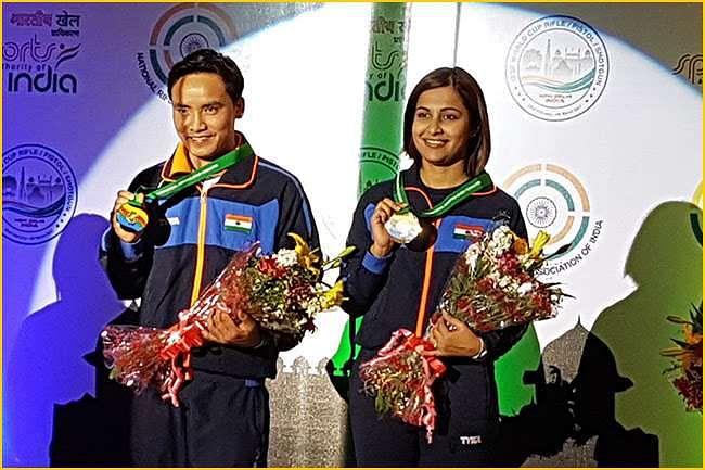 ISSF World CUP: Jitu Rai and Heena Sidhu win Gold for India in mixed team 10m air pistol event