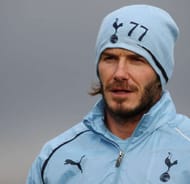 CHIGWELL, ENGLAND - JANUARY 11: David Beckham takes part in a Tottenham Hotspur training session at Tottenham Hotspur training ground on January 11, 2011 in Chigwell, England. (Photo by Paul Childs - Pool/Getty Images)
