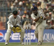 14 Mar 2001: VVS Laxman of India hits out, during day four of the 2nd Test between India and Australia played at Eden Gardens, Calcutta, India. X DIGITAL IMAGE Mandatory Credit: Hamish Blair/ALLSPORT