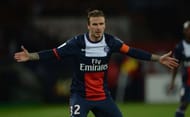 PARIS, FRANCE - MAY 18: David Beckham of PSG in action during the Ligue 1 match between Paris Saint-Germain FC and Stade Brestois 29 at Parc des Princes on May 18, 2013 in Paris, France. (Photo by Michael Regan/Getty Images)