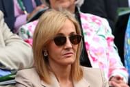 LONDON, ENGLAND - JUNE 25: J.K. Rowling watches the Ladies' Singles first round match between Serena Williams of the United States of America and Mandy Minella of Luxembourg on day two of the Wimbledon Lawn Tennis Championships at the All England Lawn Tennis and Croquet Club on June 25, 2013 in London, England. (Photo by Julian Finney/Getty Images)