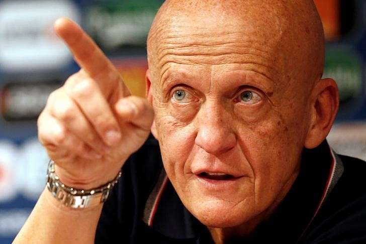 Football Soccer - UEFA Euro 2016 soccer tournament - Enghien-les-Bains, France - 20/04/2016. UEFA&#039;s Chief Refereeing Officer Pierluigi Collina reacts during a news conference in preparation for the upcoming Euro 2016 soccer championships. REUTERS/Charles Platiau/Files