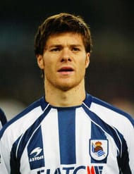 SAN SEBASTIAN - DECEMBER 10: A portrait of Xabi Alonso of Real Sociedad prior to the UEFA Champions League Group D match between Real Sociedad and Galatasaray on December 10, 2003 at Anoeta Stadium in San Sebastian, Spain. The match ended in a 1-1 draw. (Photo by Ross Kinnaird/Getty Images)