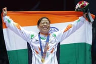 INCHEON, SOUTH KOREA - OCTOBER 01: M.C. Mary Kom of India celebrates after winning the Womens Flyweight Final on day twelve of the 2014 Asian Games at Seonhak Gymnasium on October 1, 2014 in Incheon, South Korea. (Photo by Chung Sung-Jun/Getty Images)