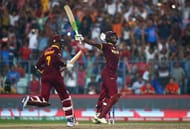KOLKATA, WEST BENGAL - APRIL 03: Carlos Brathwaite of the West Indies celebrates hitting the winning runs during the ICC World Twenty20 India 2016 Final match between England and West Indies at Eden Gardens on April 3, 2016 in Kolkata, India. (Photo by Ryan Pierse/Getty Images)
