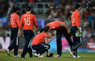 KOLKATA, WEST BENGAL - APRIL 03: Ben Stokes of England is consoled by Liam Plunkett after losing the ICC World Twenty20 India 2016 Final between England and the West Indies at Eden Gardens on April 3, 2016 in Kolkata, India. (Photo by Gareth Copley/Getty Images)