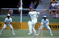 BRISBANE, AUSTRALIA - 1988: Steve Waugh of Australia in action during the 1st test match between Australia and the West Indies held at the GABBA 1988 in Brisbane, Australia. (Photo by Getty Images)