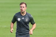 EVIAN-LES-BAINS, FRANCE - JULY 05: Mario Goetze of Germany looks on during a Germany training session at Ermitage Evian on July 05, 2016 in Evian-les-Bains, France. (Photo by Alexander Hassenstein/Getty Images)