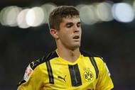 SHENZHEN, CHINA - JULY 28: Christian Pulisic of Borussia Dortmund in action during the 2016 International Champions Cup match between Manchester City and Borussia Dortmund at Shenzhen Universiade Stadium on July 28, 2016 in Shenzhen, China. (Photo by Lintao Zhang/Getty Images)