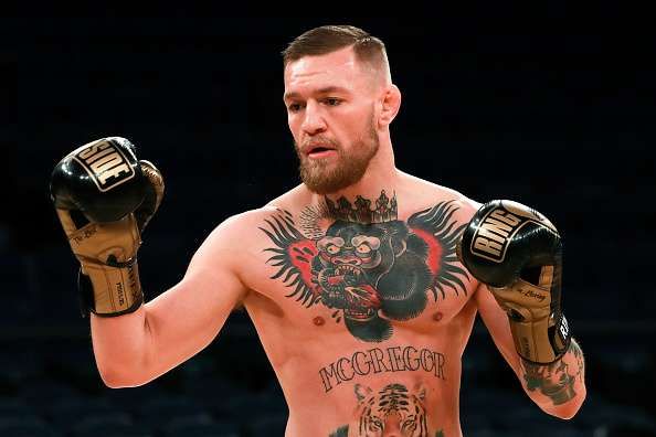 NEW YORK, NY - NOVEMBER 09:  UFC Featherweight Champion Conor McGregor takes part in UFC 205 Open Workouts at Madison Square Garden on November 9, 2016 in New York City.  (Photo by Michael Reaves/Getty Images)