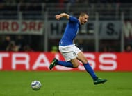 MILAN, ITALY - NOVEMBER 15: Leonardo Bonucci of Italy in action during the International Friendly Match between Italy and Germany at Giuseppe Meazza Stadium on November 15, 2016 in Milan, Italy. (Photo by Claudio Villa/Getty Images)