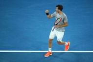 MELBOURNE, AUSTRALIA - JANUARY 27: Grigor Dimitrov of Bulgaria celebrates winning the fourth set in his semifinal match against Rafael Nadal of Spain on day 12 of the 2017 Australian Open at Melbourne Park on January 27, 2017 in Melbourne, Australia. (Photo by Clive Brunskill/Getty Images)