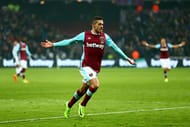 STRATFORD, ENGLAND - FEBRUARY 11: Manuel Lanzini of West Ham United celebrates scoring his side's second goal during the Premier League match between West Ham United and West Bromwich Albion at London Stadium on February 11, 2017 in Stratford, England. (Photo by Jordan Mansfield/Getty Images)