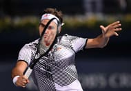 DUBAI, UNITED ARAB EMIRATES - MARCH 01: Roger Federer of Switzerland returns a shot during his second round match against Evgeny Donskoy of Russia on day four of the ATP Dubai Duty Free Tennis Championship on March 1, 2017 in Dubai, United Arab Emirates. (Photo by Tom Dulat/Getty Images)