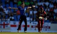 ST JOHNS, ANTIGUA - MARCH 03: Chris Woakes of England successfully appeals for the wicket of Ashley Nurse of the West Indies during the first One Day International between the West Indies and England at Sir Vivian Richards Cricket Ground on March 3, 2017 in St Johns, Antigua. (Photo by Gareth Copley/Getty Images)
