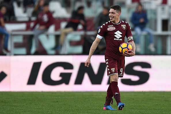 TURIN, ITALY - MARCH 05:  Andrea Belotti of FC Torino celebrates victory at the end of the Serie A match between FC Torino and US Citta di Palermo at Stadio Olimpico di Torino on March 5, 2017 in Turin, Italy.  (Photo by Valerio Pennicino/Getty Images)