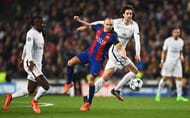 BARCELONA, SPAIN - MARCH 08: Andres Iniesta of Barcelona battles with Adrien Rabiot ofAdrien Rabiot of PSG (25) during the UEFA Champions League Round of 16 second leg match between FC Barcelona and Paris Saint-Germain at Camp Nou on March 8, 2017 in Barcelona, Spain. (Photo by Laurence Griffiths/Getty Images)