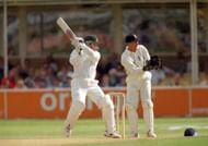 Australian cricketer Mark Taylor in action during the 1st Test Match of the Ashes, June 1997. England v Australia at Birmingham. (Photo by Clive Mason/Getty Images)