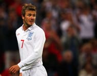 LONDON, ENGLAND - JUNE 10: David Beckham of England looks on during the FIFA 2010 World Cup Group 6 Qualifying match between England and Andorra at Wembley Stadium on June 10, 2009 in London, England. (Photo by Mark Thompson/Getty Images)