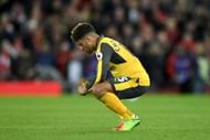 LIVERPOOL, ENGLAND - MARCH 04: Alex Oxlade-Chamberlain of Arsenal looks dejected after the Premier League match between Liverpool and Arsenal at Anfield on March 4, 2017 in Liverpool, England. (Photo by Laurence Griffiths/Getty Images)