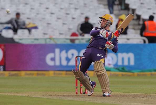 CAPE TOWN, SOUTH AFRICA - OCTOBER 15: Brendon McCullum of the Kolkata Knight Riders in action during the Karbonn Smart CLT20 match between Kolkata Knight Riders (IPL) and Auckland Aces (New Zealand) at Sahara Park Newlands on October 15, 2012 in Cape Town, South Africa.  (Photo by Carl Fourie/Gallo Images/Getty Images)