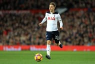 MANCHESTER, ENGLAND - DECEMBER 11: Christian Eriksen of Tottenham Hotspur in action during the Premier League match between Manchester United and Tottenham Hotspur at Old Trafford on December 11, 2016 in Manchester, England. (Photo by Richard Heathcote/Getty Images)