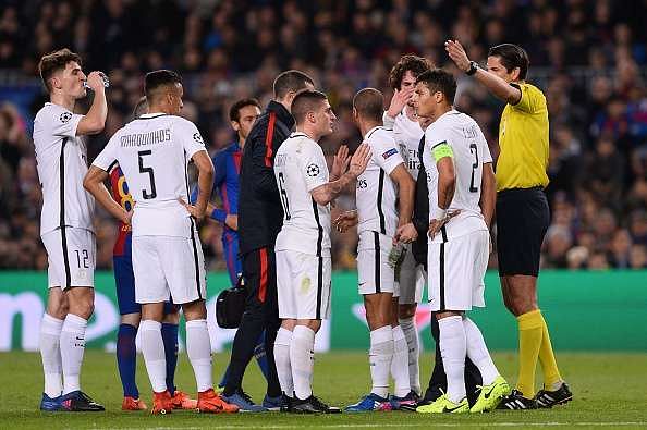 Reports Referee abused PSG's players during Barcelona's incredible