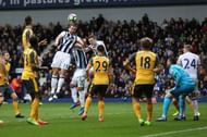 Craig Dawson heading the ball from a corner