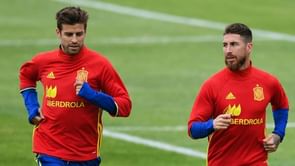 Great atmopshere between Ramos and Pique - Busquets on Spain's happy camp