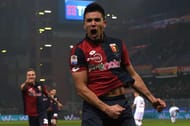 GENOA, ITALY - DECEMBER 18: Giovanni Simeone of Genoa celebrates after scoring the opening goal during the Serie A match between Genoa CFC and US Citta di Palermo at Stadio Luigi Ferraris on December 18, 2016 in Genoa, Italy. (Photo by Tullio M. Puglia/Getty Images)