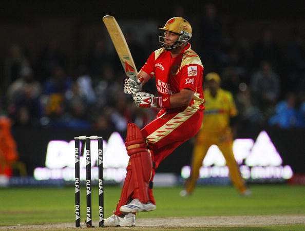 PORT ELIZABETH, SOUTH AFRICA - APRIL 20:  Jacques Kallis of Bangalore hits out during IPL T20 match between Chennai Super Kings and Royal Challengers Bangalore at St Georges Cricket Ground on April 20, 2009 in Port Elizabeth, South Africa.  (Photo by Tom Shaw/Getty Images)