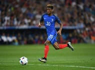 MARSEILLE, FRANCE - JUNE 15: Kingsley Coman of France in action during the UEFA Euro 2016 Group A match between France and Albania at Stade Velodrome on June 15, 2016 in Marseille, France. (Photo by Laurence Griffiths/Getty Images)