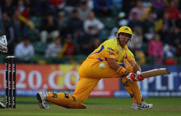 PORT ELIZABETH, SOUTH AFRICA - APRIL 20:  Matthew Hayden of Chennai hits out during IPL T20 match between Chennai Super Kings and Royal Challengers Bangalore at St Georges Cricket Ground on April 20, 2009 in Port Elizabeth, South Africa.  (Photo by Tom Shaw/Getty Images)